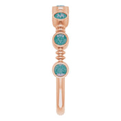 14K Rose Lab-Grown Alexandrite Bezel-Set Ring