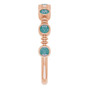 14K Rose Lab-Grown Alexandrite Bezel-Set Ring
