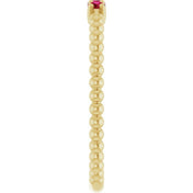 14K Yellow Lab-Grown Ruby Beaded Ring