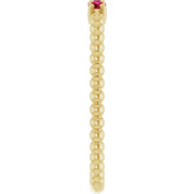 14K Yellow Lab-Grown Ruby Beaded Ring