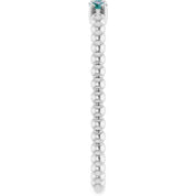 Sterling Silver Lab-Grown Alexandrite Beaded Ring