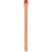 14K Rose Natural Ruby Beaded Ring