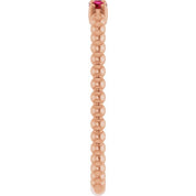 14K Rose Natural Ruby Beaded Ring