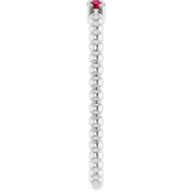 Platinum Lab-Grown Ruby Beaded Ring