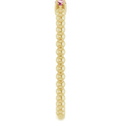 14K Yellow Natural Pink Tourmaline Beaded Ring