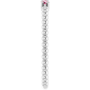 Platinum Natural Pink Tourmaline Beaded Ring