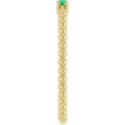 14K Yellow Lab-Grown Emerald Beaded Ring