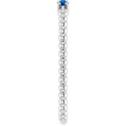 Sterling Silver Lab-Grown Blue Sapphire Beaded Ring
