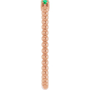 14K Rose Lab-Grown Emerald Beaded Ring