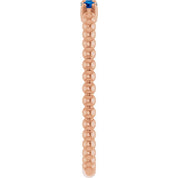 14K Rose Lab-Grown Blue Sapphire Beaded Ring
