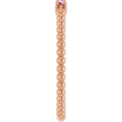 14K Rose Natural Pink Tourmaline Beaded Ring