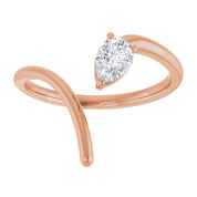 14K Rose 1/3 CT Lab-Grown Diamond Negative Space Ring