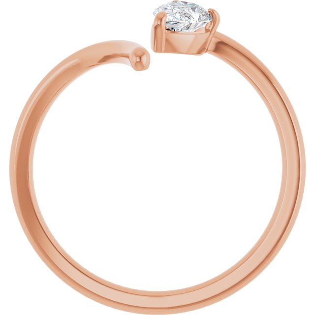 14K Rose 1/3 CT Lab-Grown Diamond Negative Space Ring