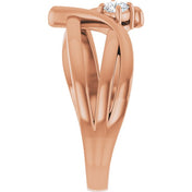 14K Rose 1/8 CT Lab-Grown Diamond Ring