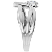 14K White 1/8 CT Lab-Grown Diamond Ring