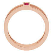 14K Rose Natural Ruby Negative Space Ring