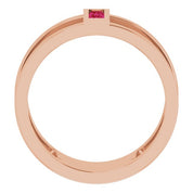 14K Rose Natural Ruby Negative Space Ring