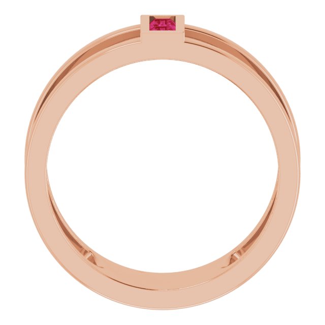 14K Rose Natural Ruby Negative Space Ring