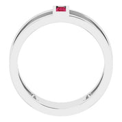 14K White Natural Ruby Negative Space Ring