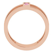14K Rose Natural Pink Tourmaline Negative Space Ring