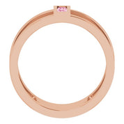 14K Rose Natural Pink Tourmaline Negative Space Ring