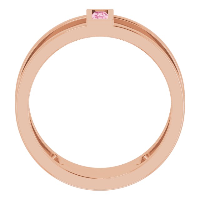 14K Rose Natural Pink Tourmaline Negative Space Ring