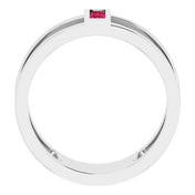 Sterling Silver Natural Ruby Negative Space Ring