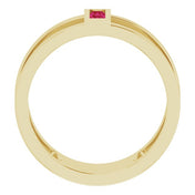 14K Yellow Natural Ruby Negative Space Ring