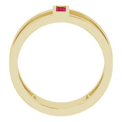 14K Yellow Natural Ruby Negative Space Ring