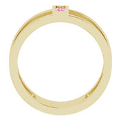 14K Yellow Natural Pink Tourmaline Negative Space Ring