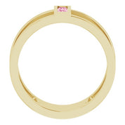 14K Yellow Natural Pink Tourmaline Negative Space Ring