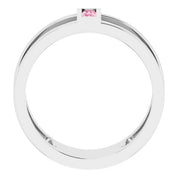 14K White Natural Pink Tourmaline Negative Space Ring