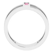 Platinum Natural Pink Tourmaline Negative Space Ring