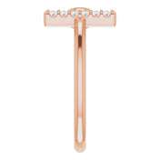 14K Rose Natural Ruby & .05 CTW Natural Diamond Bar Ring