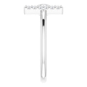 14K White Natural Ruby & .05 CTW Natural Diamond Bar Ring