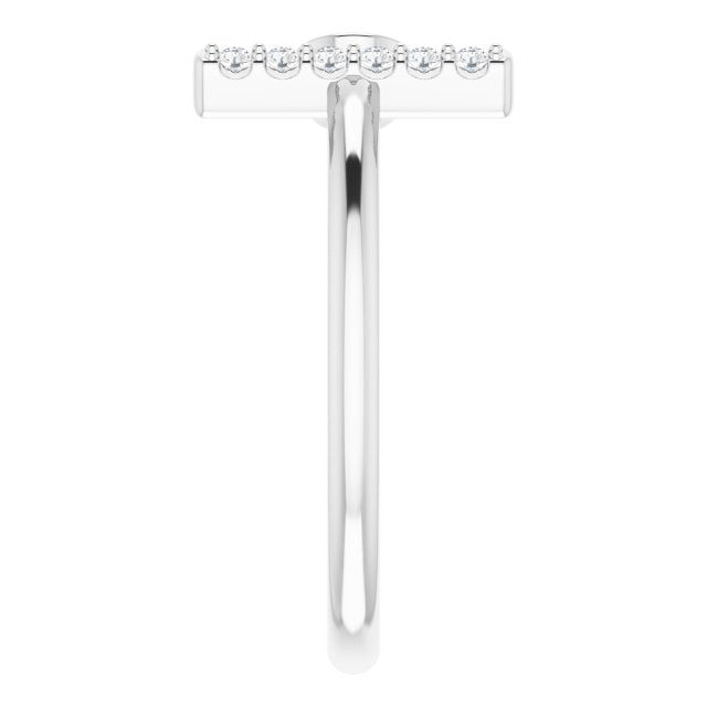 14K White Natural Ruby & .05 CTW Natural Diamond Bar Ring