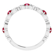 Sterling Silver Natural Ruby & .02 CTW Natural Diamond Scroll Ring