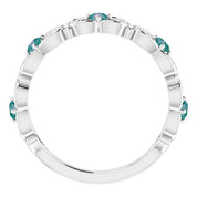 Platinum Lab-Grown Alexandrite & .02 CTW Natural Diamond Scroll Ring