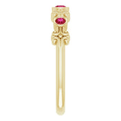 Color Stone Anniversary Band With Bezel-Set Gemstones Series 71924