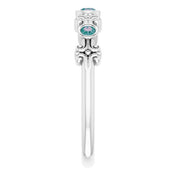 Sterling Silver Lab-Grown Alexandrite Bezel-Set Ring