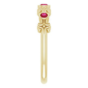 Color Stone Anniversary Band With Bezel-Set Gemstones Series 71924