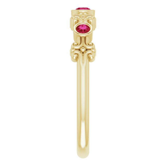 Color Stone Anniversary Band With Bezel-Set Gemstones Series 71924
