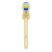 14K Yellow Lab-Grown Blue Sapphire Bezel-Set Ring