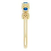 14K Yellow Lab-Grown Blue Sapphire Bezel-Set Ring