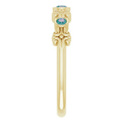 14K Yellow Lab-Grown Alexandrite Bezel-Set Ring