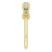 14K Yellow Lab-Grown Alexandrite Bezel-Set Ring