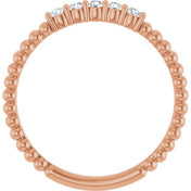 14K Rose 1/6 CTW Natural Diamond Stackable Ring