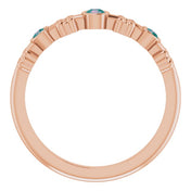 14K Rose Lab-Grown Alexandrite Bezel-Set Ring