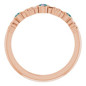 14K Rose Lab-Grown Alexandrite Bezel-Set Ring