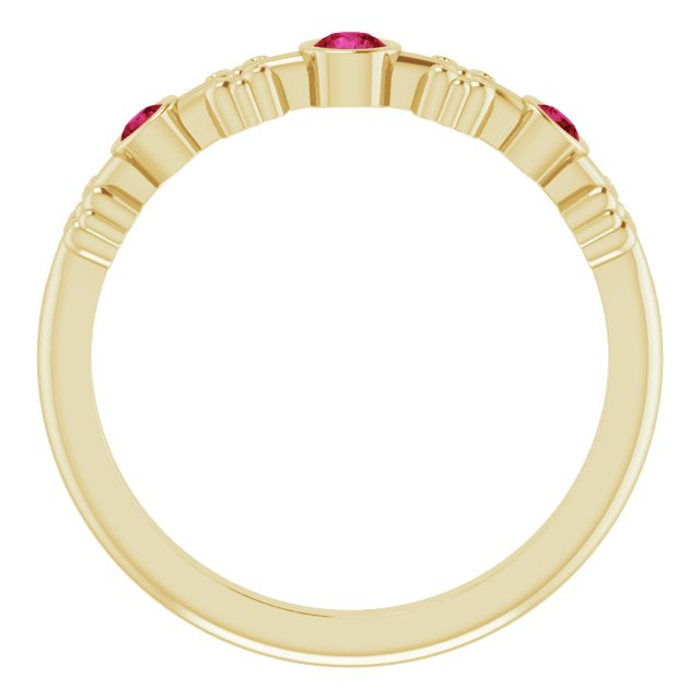 Color Stone Anniversary Band With Bezel-Set Gemstones Series 71924